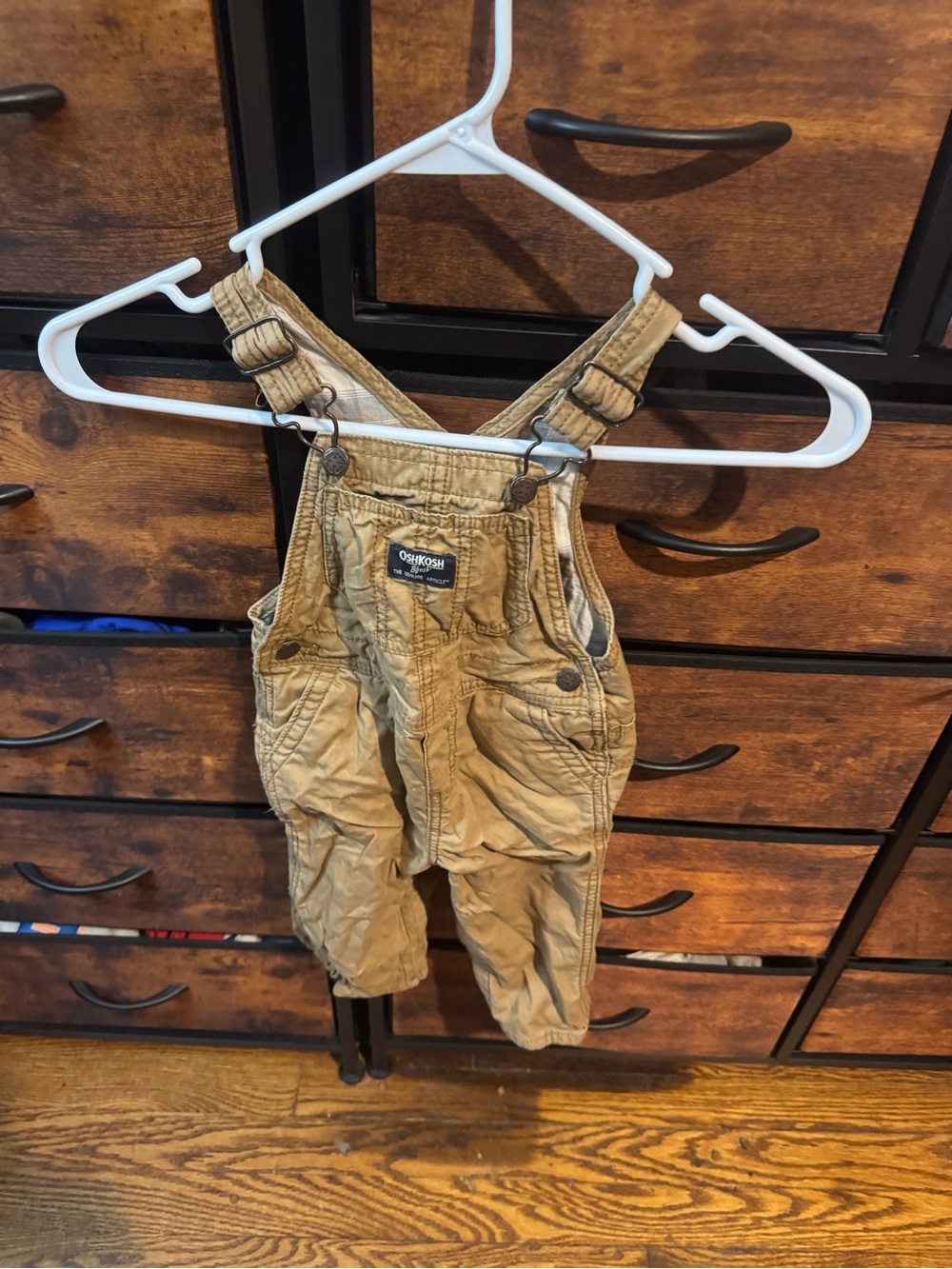 OshKosh B'gosh Tan Kids Overalls with Adjustable Straps